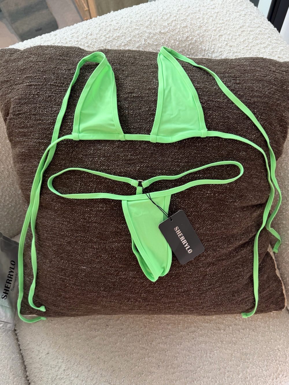 SHERRYLO Neon Green Micro Bikini Set